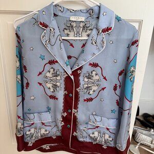 Blue Sandro Paris button down top